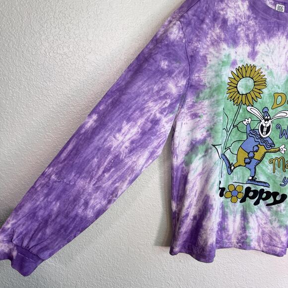 BDG Urban Outfitters Shirt Mens Medium Tie Dye Do What Makes You Happy Bunny Tee - Picture 5 of 9